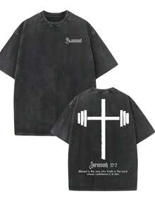 High Quality T-Shirts With Retro Letter Print, Modern And Versatile, Round Neck T-Shirts, Men's Outerwear. - Hitam - View 5