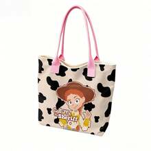 Miniso Túi tote vải canvas in hình bò sữa Jessie trong phim Toy Story của Disney, thích hợp sử dụng hàng ngày, dùng cho nhân vật trong phim "Call Me the Sheriff". - Hồng - Xem 3