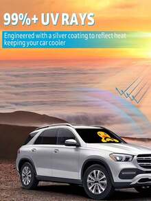 Car Windshield Sunshade, Foldable Front Window Sunshade Blocks UV Rays, Keeps Car Interior Cool, Universal Fit For Car , Trucks, SUVs, Automotive Sun Screen Automotive Interior Protector Car Accessories For Summer - A - View 3