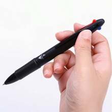 5pcs/Set New High-Quality Black Retractable 4-In-1 Multifunction Ballpoint Pen, 0.7mm 4-Color Refill Cartridges, Smooth Writing, Suitable For Office & School Supplies (1 Pen + 4 Refills) - Four-color Pen - View 9