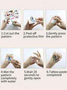 Bluey 1pc Random Blue Waterproof Decorative Sticker, Durable And Easy To Peel, Suitable For DIY Body Art, Cosplay And Daily Use, Birthday Party Decoration - Multicolor - View 5