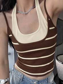 Top sin mangas de color contrastante, casual y de moda para el verano - Multicolor 3 - Ver 1