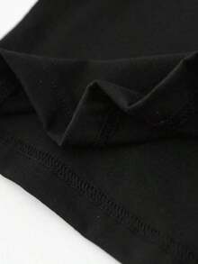 Camiseta de manga corta con cuello redondo para mujer, con estampado, hecha de tela de algodón puro. Cuello redondo clásico y minimalista, versátil y adecuado para todas las formas de cuerpo. Perfecto para citas, desplazamientos diarios y salidas informales. - Negro - Ver 3