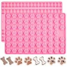 1pc Mini Silicone Mold Set, Includes Dog Bone Shaped Mold And Paw Print Shaped Mold, For Making Chocolate, Gummies, Candies, Cookies, Jelly, And Dog Training Treats - Multicolor - View 13