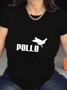 ComfortableCamiseta con Estampado POLLOI - Ropa deportiva casual de verano de manga corta, suave, transpirable y cómoda, hecha de una mezcla de poliéster, fácil de cuidar, de secado rápido, adecuada para actividades al aire libre y uso casual, estilo casual, TODAS/Todo el mundo/Todas las camisetas de algodón puro para mujer. Camiseta Holgada y Versátil de Manga Corta para Mujer - Blanco - Ver 9