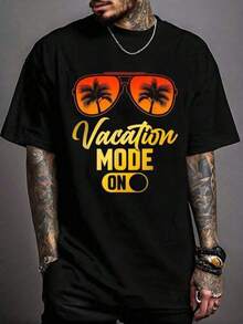 Camiseta unisex de manga corta, VacacionesModoEncendidoVeranoVacacionesPlayaGafas de solPalmaÁrbolCamisetaImprimirCamisetaInformalTripulaciónCuelloCortoMangaComodidadTeeSuperiorParaPrimaveraVeranoHombresRopaHombresTamaño de las playerashombre, , , Dazymujer,romwehombres, bohochic,maestrasregalos,camisetaparaconjuntos de mujercon curvasparamu,y2k, - Negro - Ver 6