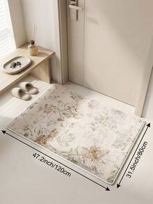 Light-Colored Floral Print Carpet, Suitable For Kitchen, Dining Room, Bedroom, Living Room Holiday Decor, Indoor/Outdoor, Office, Lobby, Area Rug, Anti-Slip Doormat, Bathroom, Hallway, Study, And Gaming Room - Apricot - View 13
