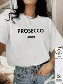 Camiseta de manga corta 100% algodón con estampado de letras PROSECCO, camiseta de verano, camiseta gráfica, atuendo casual de verano, camiseta de algodón, top de verano, camiseta con estampado de Milán 2026 inspirada en la estética oriental de la ropa urbana - Camiseta de manga corta 100% algodón premium con estampado de conejo de Pascua, atuendo de regreso a clases 2026, inspiración de estilo escolar, esencial para el regreso a clases, atuendo para el primer día de clases, moda de regreso a clases 2026, top retro para mujer, ropa de estilo universitario, camiseta de mujer, camiseta de baloncesto para mujer, camiseta de mujer, camiseta gráfica para mujer, ropa casual deportiva, atuendo para el día del partido, athleisure, ropa urbana, cómoda y suave, tela transpirable, ligera, corte - Blanco - Ver 7