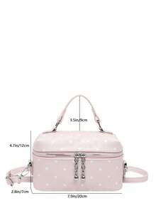 1 buah Tas Tangan Dekorasi Motif Polkadot Warna Solid Musim Panas Baru, Bahan PU Berbintik Lucu Modis dengan Aksesori Liontin Bintang, Tas Selempang, Dompet Ponsel Mini Ringan Multifungsi, Cocok untuk Penggunaan Sehari-hari dan Bepergian - Berwarna merah muda - View 9