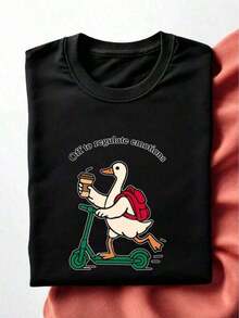 "Go Regulate Your Emotions" T-Shirt, Mental Health Teacher T-Shirt, Counselor Gift, Social Emotional Development Therapist T-Shirt, Goose Lover T-Shirt EW-2941 - 黑色 - 查看 4