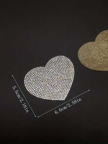 DIY Shiny Rhinestone Heart Shaped Patch, Embroidered Decorative Crystal Diamond Hook And Loop Sticker, Ironing On Clothes, Bags, Hats - Love - View 8