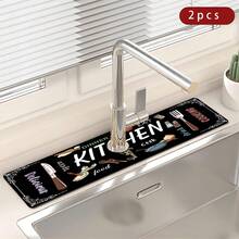 1 pieza Funda para grifo de estilo hogar dulce, hecha de fibra de poliéster, de secado rápido y fácil de limpiar, adecuada para cocina y baño, fácil de instalar, decoración diaria, regalo, alfombra de baño, funda para grifo, accesorio para grifo - Multicolor - Ver 15