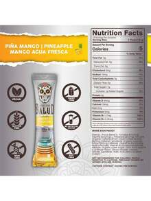 Salud 2-In-1 Energy Drink Powder + Focus, Pineapple Mango, Organic Caffeine, B6 + B12, Theanine, Clean Energy Drink Packets, Agua Fresca Mix, Non-GMO, Gluten Free, Vegan, 1g Of Sugar, (15 Servings) - Pineapple Mango 2 - 查看 2