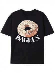 Retro Beagle Print T-Shirt For Food Lovers, Unisex, Black, Short-Sleeved, Perfect For Easter. Casual Crew Neck T-Shirt For Men, Ideal For All Seasons With A Fun And Comfortable Style. - 黑色 - 查看 8