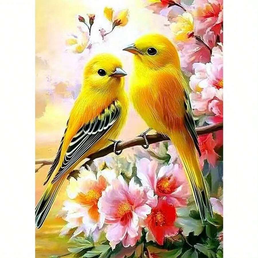 Bộ tranh đính đá acrylic 5D, 1 bộ, kích thước 30*40cm/11.8*15.7in, họa tiết chim, thích hợp cho người lớn mới bắt đầu tự làm tranh ghép đá, tranh đính đá thủ công hoàn chỉnh, trang trí phòng khách, phòng ngủ, tường văn phòng, quà tặng cho gia đình và bạn bè, không khung. - Không có khung - Xem 1
