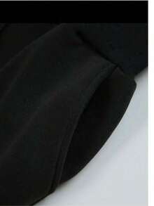 Men's Premium Jogger Sweatpants, Casual, Printed, Black, Gym, With Pocket, Flannel Lining, Winter - 黑色 - 查看 4