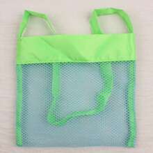 1pc Beach Bag, Handheld Mesh Toy Storage Bag, Travel Foldable Storage Bag Outdoor Organizer Mesh Bag Storage Bag Storage Pouch,Back To School,Back To School - Blue - View 12