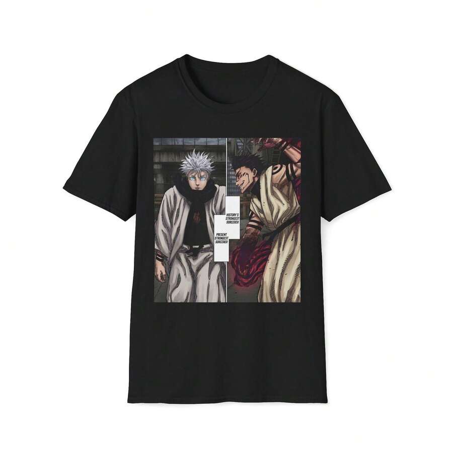 Anime J1ujutsu Kaisen Sorcerer Print Cotton Blend Japanese Manga T-Shirt220g Cla-Ssic Cotton T-Shirt - UniS-Ex - The Shirt You A-Lways NeededSuitable For All People, Whether WoM-En Or M-Enhigh-Quality Durable Fabric Suitable For All Seans,Ft To The Touch But Built To LastBreathabletops WoM.En Fall OutfiT.S For WoM.En VaC.Ation OutfiT.S WoM.En Easter, St. Patrick's Day Costume - 黑色 - 查看 1