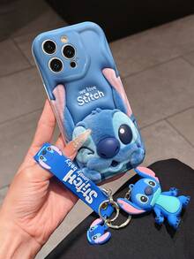 Disney Lilo And Stitch Phone Case : 3D Fluffy Pattern Border Protector Phone Soft Phone Case With A Free Cute Stitch Bracelet Chain Lanyard, Stitch, Lilo, Angel, For Apple 17 Promax 17 Pro 16 15 14 13 12 11 Pro Max XS Max X XR Soft Cover Summer Phone Case - trắng - Xem 3