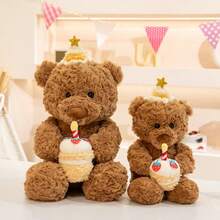 Gấu bông Teddy 15 inch cầm bánh kem chúc mừng sinh nhật, gấu bông Teddy lớn dễ thương, quà trang trí sofa, quà tiệc và lễ hội cho trẻ em, gia đình, bạn bè và bạn cùng lớp, quà tặng tinh tế cho Giáng sinh và Lễ Tình nhân. - Nhiều màu - Xem 3