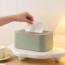 1pc Tissue Box Cover, Square Tissue Box Holder, Napkin Box, Tissue Box, Tissue Box Stand, Box-Shaped Dispenser, Suitable For Bathroom, Living Room, Office, Bedroom - View 2