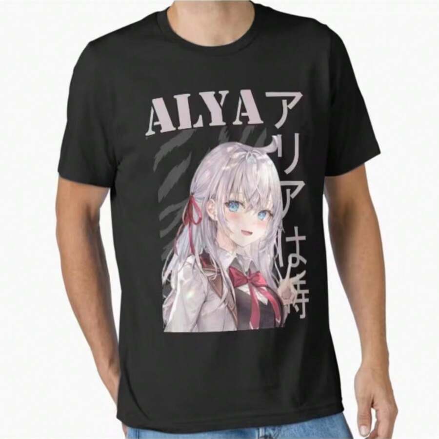 Printed T-Shirt For Men And Women - 黑色 - 查看 1