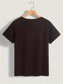 1 Piece Fashion Casual T-Shirt For Men And Women, With Print Of The Virgin Mary, God, Jesus, Religious Faith, Catholic Gift, Cotton T-Shirt For Women, Short Sleeve, Round Neck, Casual Top For Summer And Spring, Versatile Women's Clothing, Easy To Match, Daily Wear, Urban Style, Vacation Outfit, Weekend Outfit. - 黑色 - 查看 2
