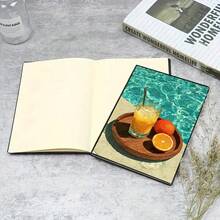Sổ tay bìa cứng A5, nước cam bên hồ bơi mùa hè. - màu đen - Xem 1