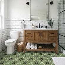 Set de 12 pegatinas de pared con patrón floral francés, pegatinas decorativas retro y gruesas para azulejos de baño, piso y pegatinas antideslizantes con flores y ladrillos para la renovación del fondo de la cocina, pegatinas de pared extraíbles - pts005 - Ver 3