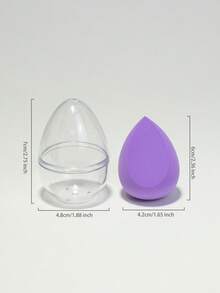 1個雙用乾濕美妝蛋粉撲（附蛋形收納盒），多色無乳膠可重複使用可水洗美妝海綿，柔軟無瑕妝容上妝工具，適用於粉狀、液狀彩妝設計，旅行必備 - 紫羅蘭色 - 查看 5