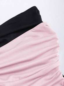 Top corto con pliegues tipo bandeau de moda casual para mujer - Multicolor 4 - Ver 6
