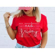 Red Friday "Remember All Deployed" T-Shirt, Red Friday Sweater, US Veteran Sweatshirt With American Flag, Red Friday T-Shirt, Veteran T-Shirt, Women's Blouses - 紅色 - 查看 7