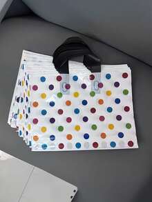 10 pezzi Borse regalo colorate a pois, realizzate in plastica resistente, ideali per regali di moda, shopping e omaggi per feste. Queste borse regalo portatili sono perfette per vacanze, celebrazioni e uso quotidiano, ottime per omaggi di feste e ricorrenze. - Multicolore - Visualizzare 1