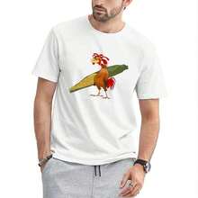 Chicken Joe Graphic T-Shirt - Unisex, Casual Crew Neck, Rooster And Corn Design, Black, Perfect For Men, Women And Friends, Comfortable Fit For All Seasons - 白色 - 查看 8