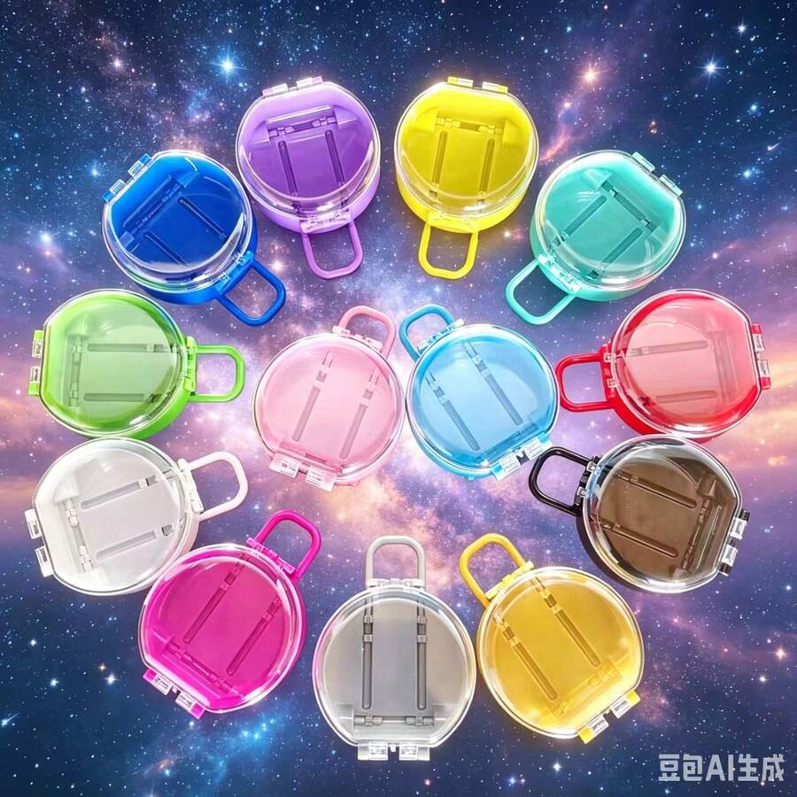1/2/5/10pcs Mini Cute Round Suitcase Plastic Gift Box, Candy Box, Desk Organizer, Jewelry Box, Decorative Ornament