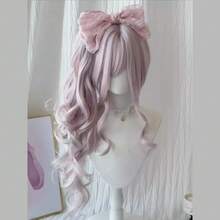 ピンクホワイト クリップ式ツインテールロングカールウィッグ Lolita日常通気性抜群フルウィッグ ロリ少女風 日常使い・街歩き・自撮り・コスプレに最適、可愛い少女スタイル、丈夫で長持ち、ウィッグネット付き - [ピンクがかった白]+ヘアネット - チェックする 10