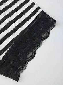 Conjunto de 2 Piezas de Leggings de Encaje en Contraste para Mujer Talla Grande, Verano - Multicolor 2 - Ver 7