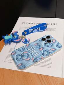 Disney Lilo And Stitch Phone Case : 3D Fluffy Pattern Border Protector Phone Soft Phone Case With A Free Cute Stitch Bracelet Chain Lanyard, Stitch, Lilo, Angel, For Apple 17 Promax 17 Pro 16 15 14 13 12 11 Pro Max XS Max X XR Soft Cover Summer Phone Case - 白色 - 查看 6