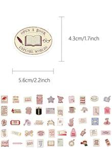 50 miếng dán hoạt hình, nhãn dán trang trí thích hợp cho sổ lưu niệm, sổ tay, máy tính xách tay, hành lý, đàn guitar, cốc, ốp điện thoại, đồ tự làm, đồ dùng học tập và mùa tựu trường. - 50 cái - Xem 2