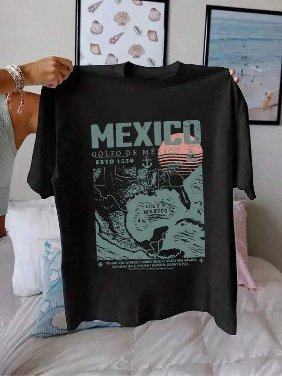 camisas para hombre Selección Más Vendida: Camiseta de Mujer con Estampado Temático Mexicano Vintage "Break The System" - Camiseta de manga corta de corte holgado inspirada en los años 50, con diseños de cactus, sombrero y pandereta, transpirable, de cuello redondo, para uso casual en fiestas de verano, ropa cultural mexicana, ropa casual, ropa de vacaciones, ropa de festival, estampado de cactus, material ligero, tela cómoda, camiseta estampada, estilo bohemio mini, camiseta estampada, camiseta estampada para mujer, camiseta de mujer, ropa de mujer única, camiseta de mujer, top de mujer, Camiseta de Cuello Redondo y Corte Holgado Y2K.Camiseta casual de manga corta para mujeres de estilo y2k, estampado retro, guitarra, mariposa, suelta, cuello redondo, adecuada para el verano - Negro - Ver 1