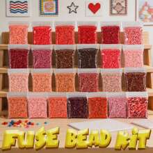 5000+ piezas Paquete de recarga de cuentas de fusión de 2.6mm en series de rojo, rosa y marrón, empaquetadas individualmente, suministros para manualidades de hacer joyas, colgantes, llaveros, para graduación, regreso a clases, Navidad, fiestas, regalos de cumpleaños, set a granel de cuentas de fusión de 2.6mm multicolor - Cuentas de rompecabezas de 2,6 mm - Ver 9