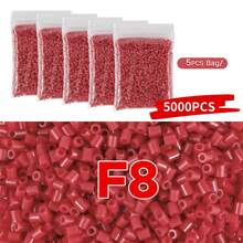 5000+ piezas Paquete de recarga de cuentas de fusión de 2.6mm en series de rojo, rosa y marrón, empaquetadas individualmente, suministros para manualidades de hacer joyas, colgantes, llaveros, para graduación, regreso a clases, Navidad, fiestas, regalos de cumpleaños, set a granel de cuentas de fusión de 2.6mm multicolor - Cuentas de rompecabezas de 2,6 mm - Ver 33