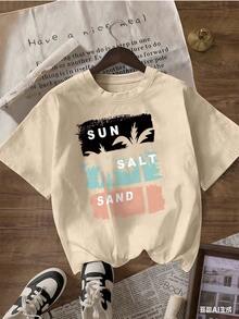 Summer And Beach Style Short Sleeve T-Shirt, Fashionable Short Sleeve T-Shirt For Spring And Summer 2026, Made In Mexico, 180 Grams. Cartoon Print, Couple Design, Suitable For Indoor Or Outdoor Wear. Crew Neck, Unisex, Ideal For Office And Leisure. One-Piece Pack. - APR-P631577SLNDXZGY471 - 查看 4