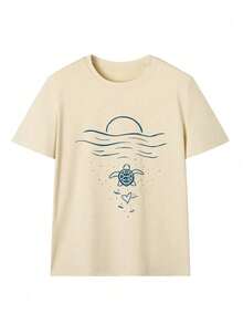 Women's Summer Colorful LOVE Letter Print Drop Shoulder Oversized T-Shirt, Casual Vacation Y2K Aesthetic Streetwear Graphic Tee, Breathable Loose Fit Top For Daily Wear, Beach Trip, Holiday Getaway, Weekend Hangout,  Retro Style Comfy Shirt For Viral Fashion Looks &  Outfit Ideas - 杏色 - 查看 2