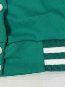 2024 Spring/Autumn European And American Women's Solid Color Jacket, Single-Breasted Baseball Jacket, Sports Outerwear - Mint Green - View 3