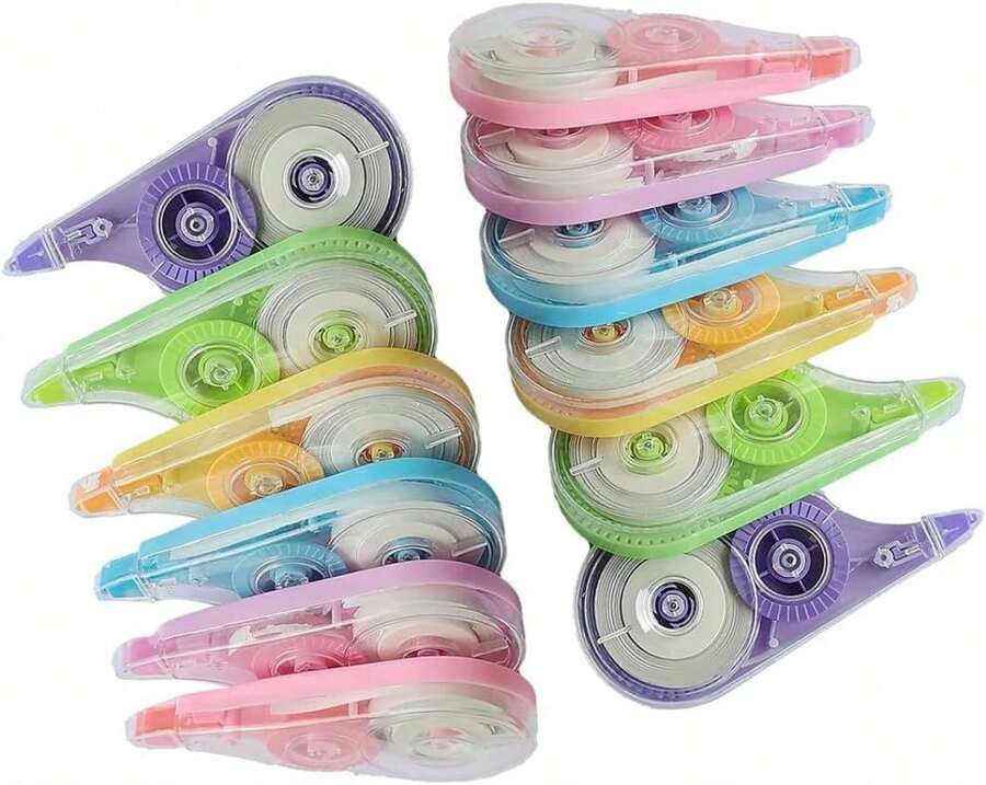 White Out Correction Tape With Dispenser,12-Count Pack,39.4ft, Easy Use Roller Applicator, Instant Dry, Fast, Clean And Tear-Resistant Tape ,Smooth Precise Corrections Tape For School,Office And Home - Rectangle - View 1