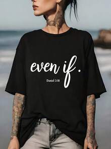 Inspirational CasualDaniel 3:18 T-Shirt (180g) – Perfect Gift For Family, Church, And Team-Building Activities – Ideal For Summer Celebrations And Patriotic Holidays. A Must-Have. - 黑色 - 查看 7