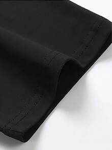 Camiseta ligera de Halloween para mujer, de gran , con estampado de letras, manga corta y diseño holgado, cómoda y casual para primavera y verano, camiseta de cuello redondo con estampado, atuendo diario informal para el verano. - Negro - Ver 5