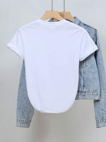 Women's 2026 Pure Cotton T-Shirt With The Portuguese Phrase "I Am Calm, It Is People Who Bother Me" Printed On It. This  Women's T-Shirt Features A Letter Print, Is Made Of High-Quality, Heavyweight Cotton, Has A Round Neck, Short Sleeves, And Is A Stylish And Excellent Gift Idea. - 白色 - 查看 2