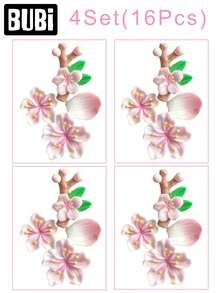 Juego de 16/8/4 piezas de pegatinas decorativas de coche color rosa, regalo para niña, estilo JDM de sakura/floral, accesorios lindos universales para el exterior del coche - Flor - Ver 13